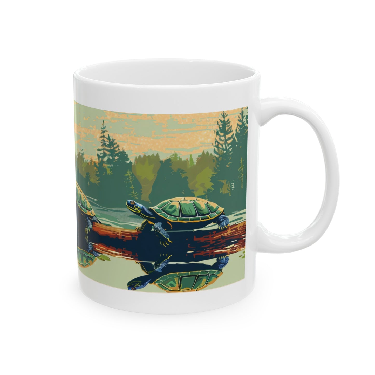 Lake Life Turtles Ceramic Mug, (11oz, 15oz)